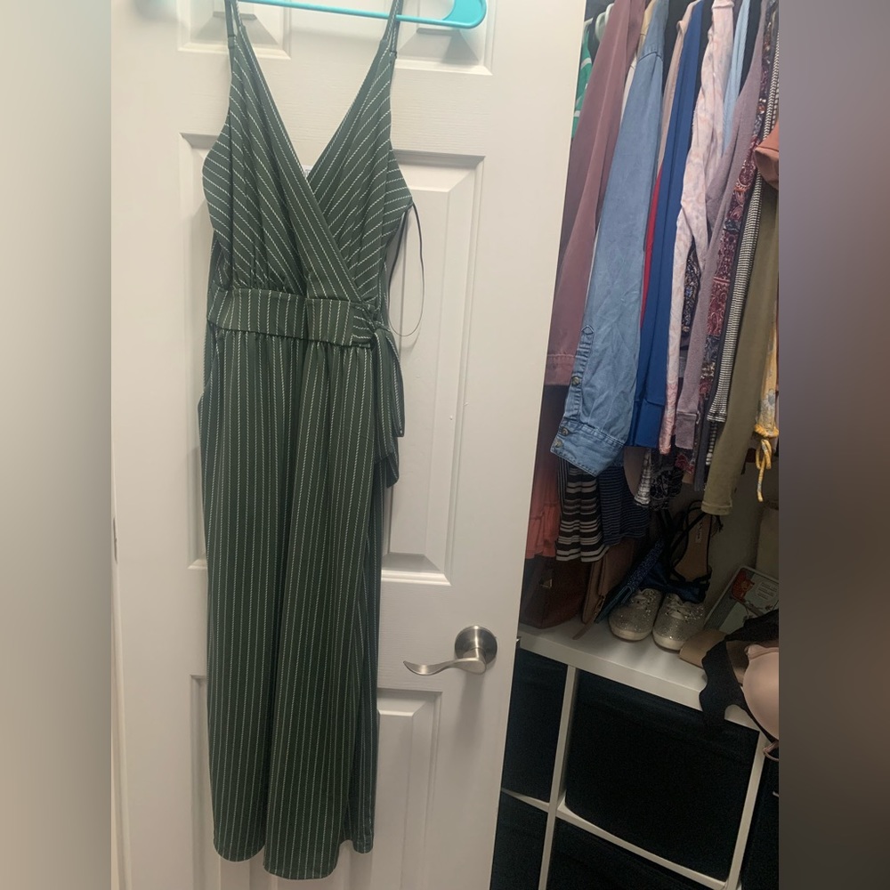 Green striped jumper